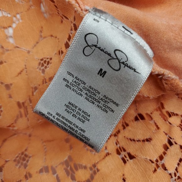 Jessica Simpson Forley Button Up Blouse Orange M - Picture 8 of 10